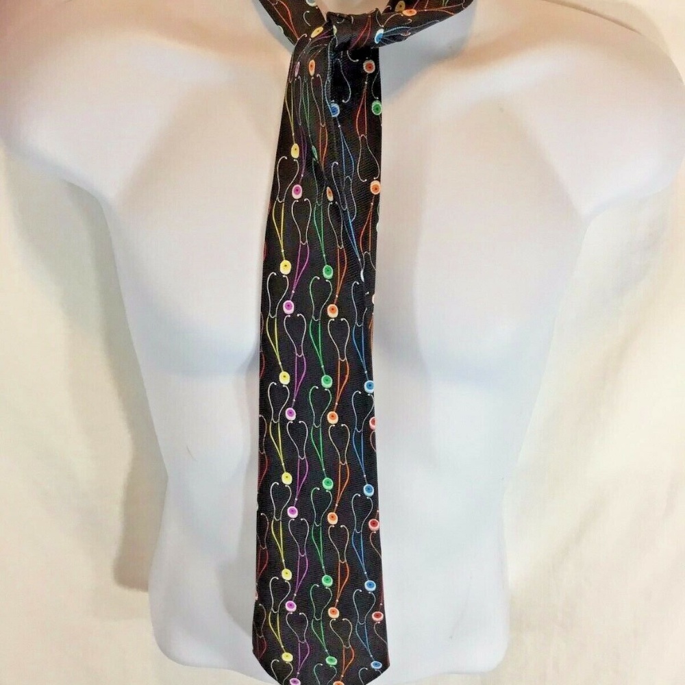 Elegant Stethoscopes Mens Tie Doctor Nurse Hospita